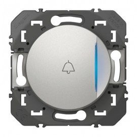 Poussoir voyant lumineux et marquage Sonnette Dooxie 1 poste - 6A - 250V - Alu