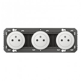 Triple prise de courant Dooxie - 2P+T Surface - 16A - Blanc