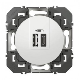 Module de charge USB Dooxie - Type A et type C - 3A - Blanc