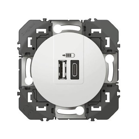 Module de charge USB Dooxie - Type A et type C - 3A - Blanc
