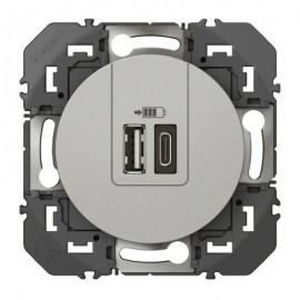 Module de charge USB Dooxie - Type A et type C - 3A - Alu
