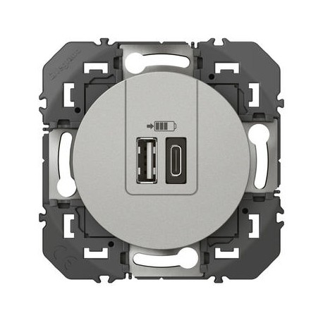 Module de charge USB Dooxie - Type A et type C - 3A - Alu