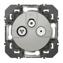 Prise de télévision à sorties multiples Dooxie - TV-R-SAT - 1 câble - Alu