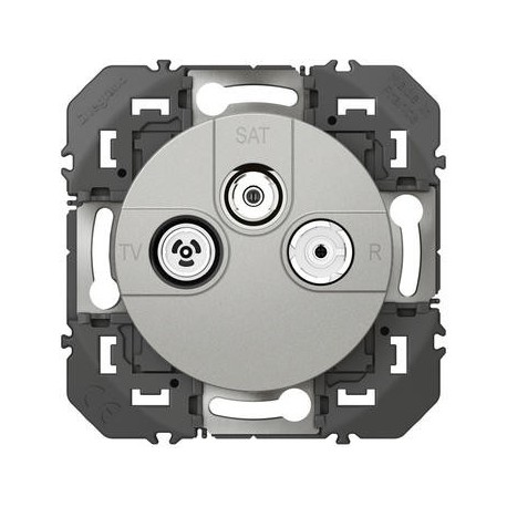 Prise de télévision à sorties multiples Dooxie - TV-R-SAT - 1 câble - Alu