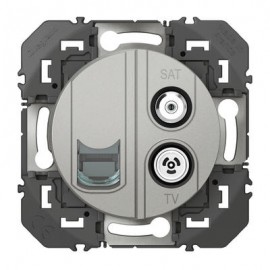 Prise TV-SAT et prise RJ45 Dooxie - Cat.6 STP - Alu