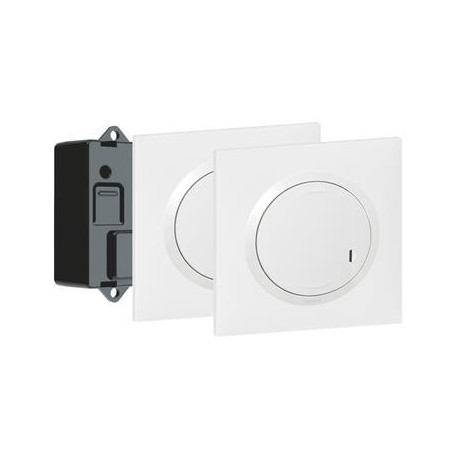 Prêt à poser Dooxie - 2 commandes sans fil - 1 micromodule - 230V - Blanc