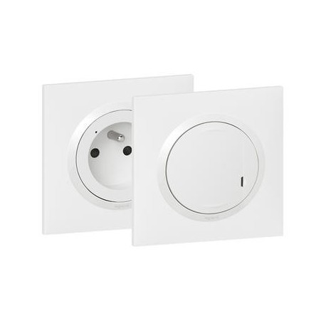 Prêt à poser Dooxie - 1 commande sans fil - 1 prise de courant - Blanc