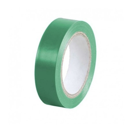 Ruban adhésif PVC isolant électrique vert 15 mm x 10m