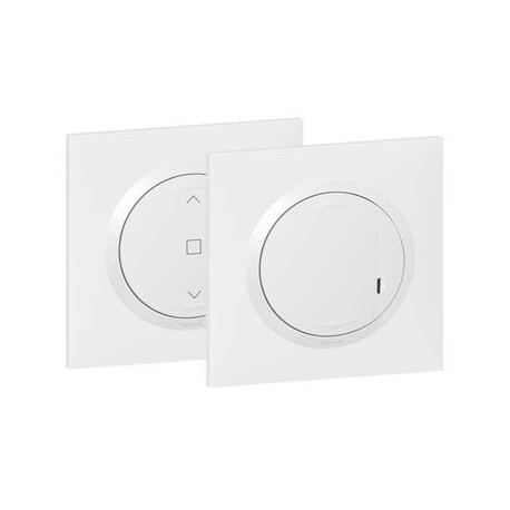 Prêt à poser commande de volet roulant Dooxie - 1 commande sans fil - 1 interrupteur 230V - Blanc
