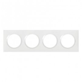 Plaque carrée Dooxie - 4 postes - Entraxe 71mm - Blanc