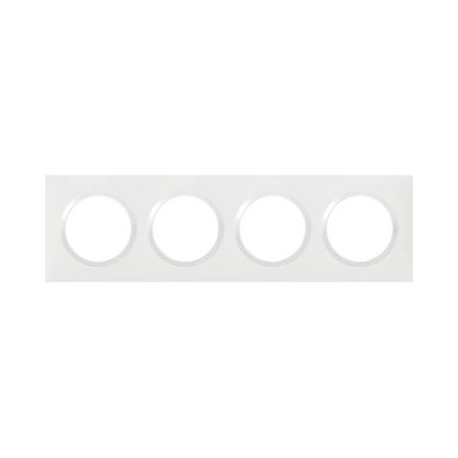 Plaque carrée Dooxie - 4 postes - Entraxe 71mm - Blanc