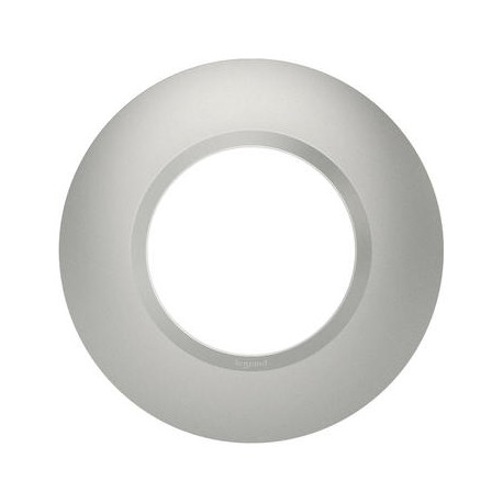 Plaque ronde Dooxie - 1 poste - Effet aluminium