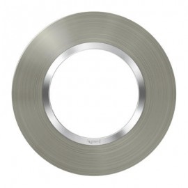 Plaque ronde Dooxie - 1 poste - Effet inox brossé