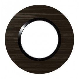 Plaque ronde Dooxie - 1 poste - Effet bois ébène