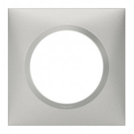 Plaque carrée monobloc Dooxie - 1 poste- Effet aluminium