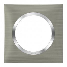 Plaque carrée monobloc Dooxie - 1 poste- Effet inox brossé