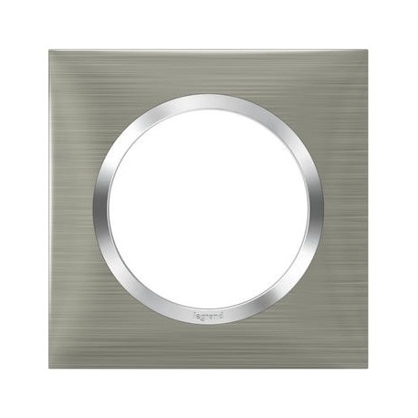 Plaque carrée monobloc Dooxie - 1 poste- Effet inox brossé