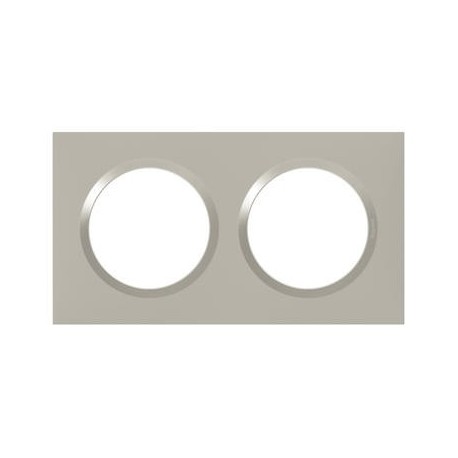 Plaque carrée Dooxie - 2 postes - Entraxe 71mm - Plume