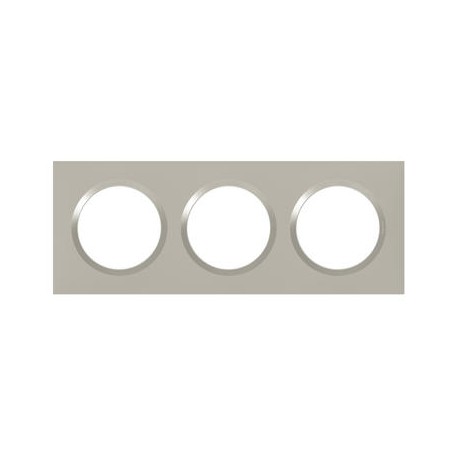 Plaque carrée Dooxie - 3 postes - Entraxe 71mm - Plume