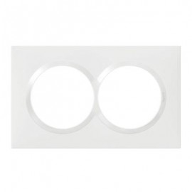 Plaque carrée Dooxie - 2 postes - Entraxe 57mm - Blanc