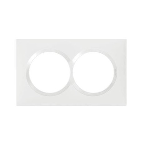 Plaque carrée Dooxie - 2 postes - Entraxe 57mm - Blanc