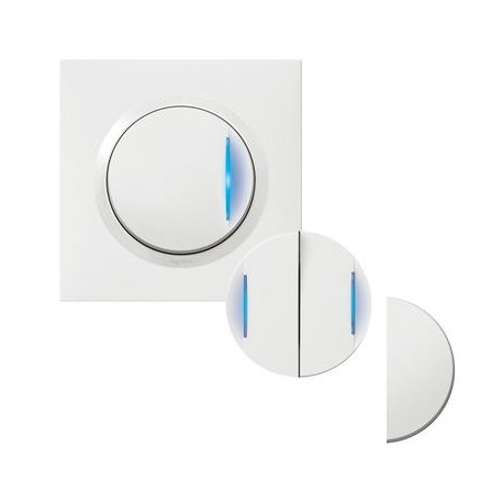 Transformeur réversible lumineux Dooxie One - 1 poste - 250V - Livré avec plaque et griffes - Blanc