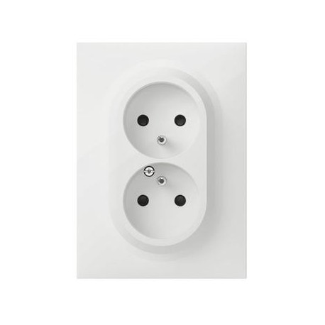 Double prise de courant compacte monobloc Dooxie One - 2P+T Surface - 16A - Blanc