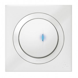 Poussoir lumineux complet Dooxie One 1 poste - IP44 - 6A - 250V - Blanc