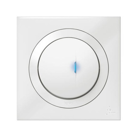 Poussoir lumineux complet Dooxie One 1 poste - IP44 - 6A - 250V - Blanc