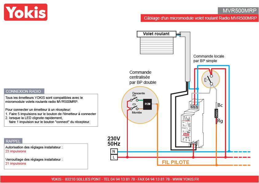 Micromodule Radio Yokis Power 500W Pour Volets Roulants - Réf. MVR500ERPX - Occasion Testé