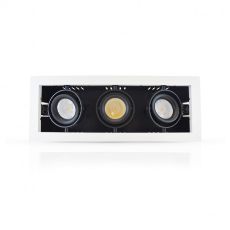 Spot Cardan orientable - 3x10W - 4000K - 3x940lm - Non dimmable - Avec ampoule - Blanc