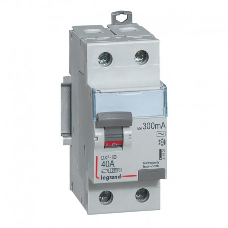 Interrupteur différentiel - 40A - 300mA - Type AC - 230V - Vis/vis - Haut/bas