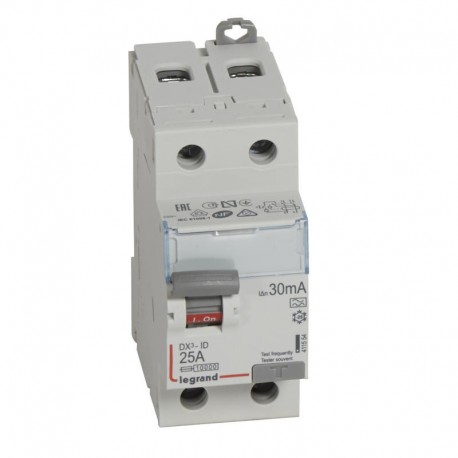 Interrupteur différentiel - 25A - 30mA - Type A - 230V - Vis/vis - Haut/bas
