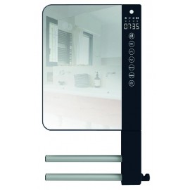 Radiateur soufflant électrique Atlantic Telia avec 2 barres, patère latérale et miroir - 1800W - Gris