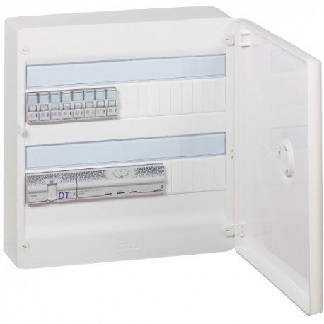 Coffret multimédia Triple Play Gigabit Drivia prêt à poser - 8 prises RJ45 - 18 modules