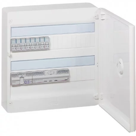 Coffret multimédia Triple Play Gigabit Drivia prêt à poser - 8 prises RJ45 - 18 modules