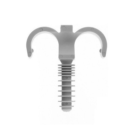 Collier-cheville Ramclip gris double pour gaine PER ou ICTA - Type 25 - A l'unité