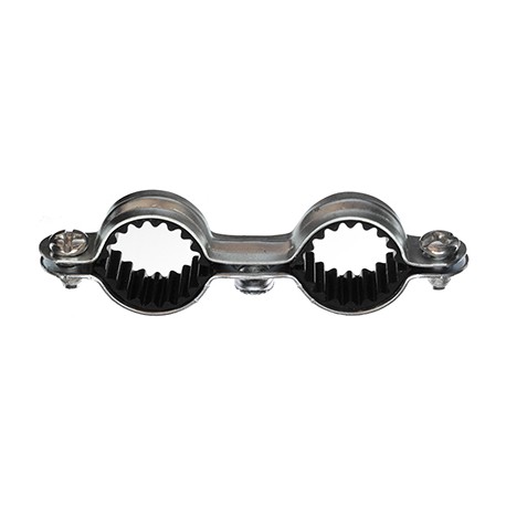 Sachet de 5 colliers isophoniques doubles - ø18mm - Acier