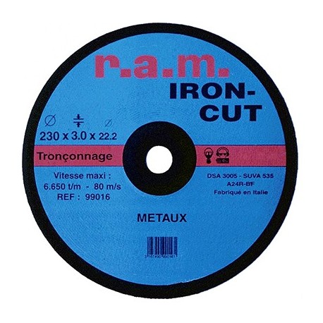 Disque abrasif IRON-CUT - ø125cm - Epaisseur 2.5mm