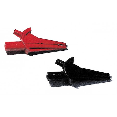 Kit de 2 pinces crocodiles - 1x Rouge - 1x Noir