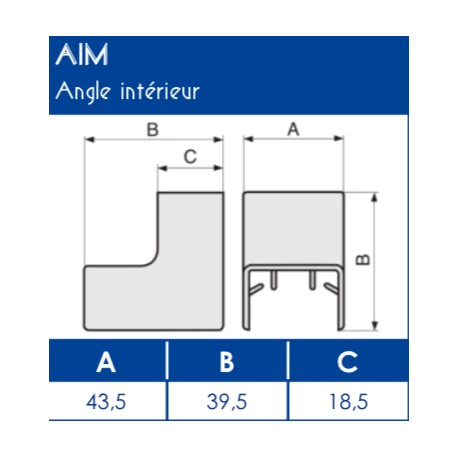 Angle extérieur ajustable pour goulotte appareillable 130x54mm