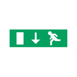 Étiquette pour bloc de secours et de balisage Cooper Security - Flèche verticale - Bas