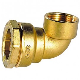 Raccord laiton coudé femelle 3/4” pour PE - D: 25mm