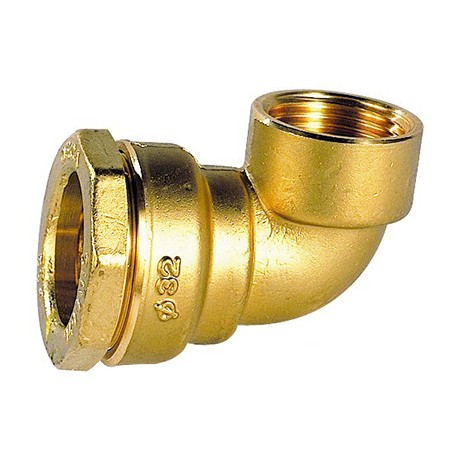 Raccord laiton coudé femelle 1” pour PE - D: 32mm