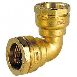 Manchon coudé en laiton pour PE - D: 32mm