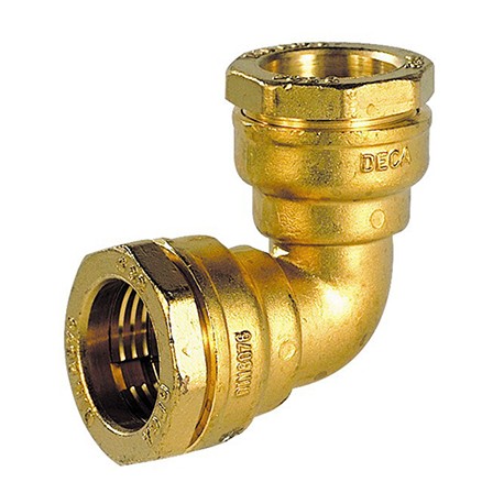 Manchon coudé en laiton pour PE - D: 63mm