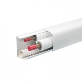 Conduit pour la climatisation CND 65x50mm - Barre de 2m - 1 compartiment - Blanc