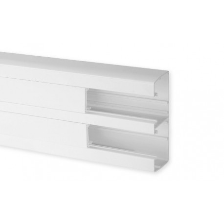 Goulotte d'installation TA-C45 164x55mm - Barre de 2m - 2 compartiments - Blanc