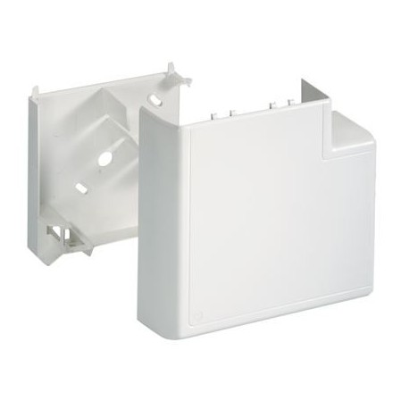 Angle plat avec fond NPAN-F - Pour goulotte TerCia 90x55mm - Blanc