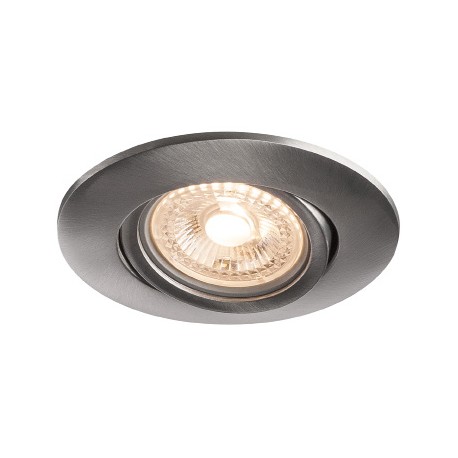 Spot LED encastré Easy-Install Slim LED - 6W - 2700K - Rond - Aluminium brossé